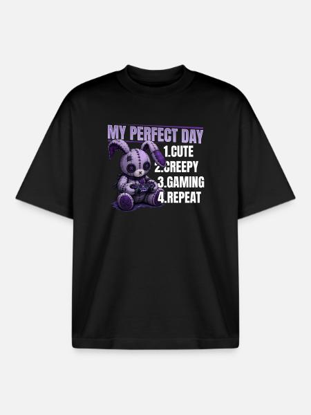 Pastel Goth Soft Goth Gaming Gamer - T-shirt unisexe boxy épais biologique Stanley/Stella - noir