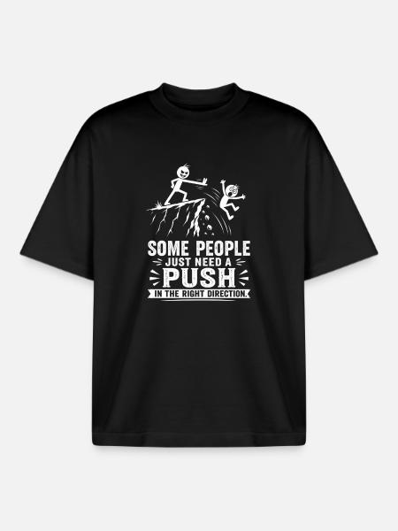 Schubbser in the right direction: sarcasm - Boxy Heavyweight Unisex Organic T-Shirt by Stanley/Stella - black