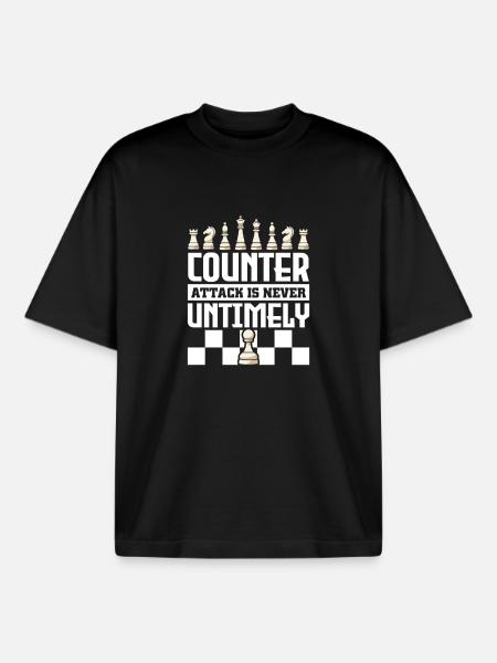 Chess Chess Player Chessboard - Boxy Heavyweight Unisex Organic T-Shirt by Stanley/Stella - black