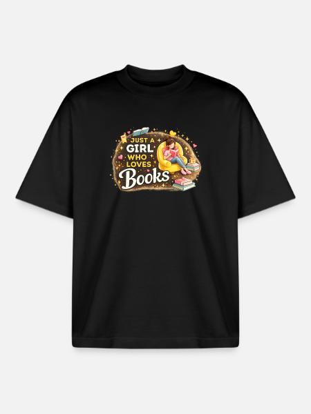 Buchliebhaber-Geschenk für Büchernerd - Boxy Heavyweight Unisex Organic T-Shirt von Stanley/Stella - Schwarz