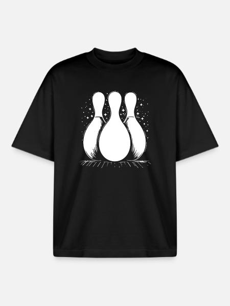 Quilles de bowling - T-shirt unisexe boxy épais biologique Stanley/Stella - noir