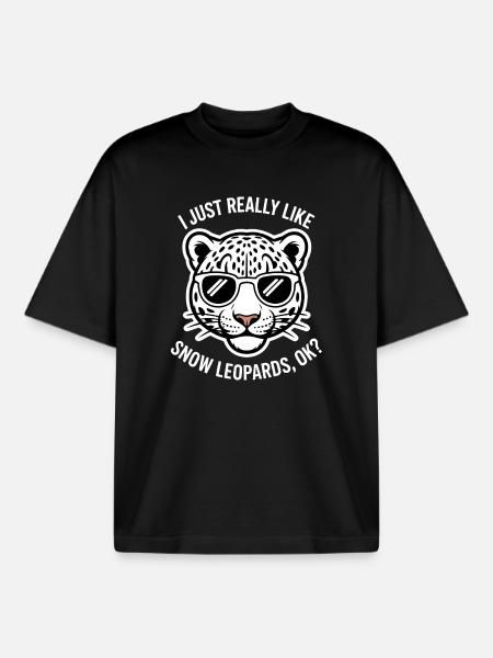 Schneeleopard Sprüche Süßes Schneeleopard Geschenk - Boxy Heavyweight Unisex Organic T-Shirt von Stanley/Stella - Schwarz