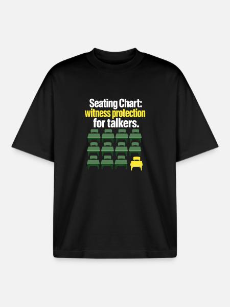 Lustiger Lehrersitzplan Zeugenschutzwitz - Boxy Heavyweight Unisex Organic T-Shirt von Stanley/Stella - Schwarz
