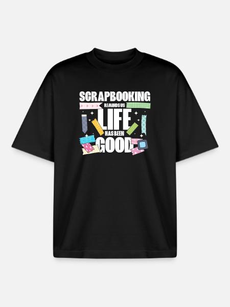 Scrapbooking Memories - Boxy Heavyweight Unisex Organic T-Shirt by Stanley/Stella - black
