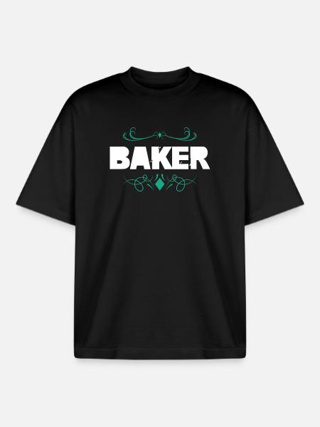 Baker Dekorative Typografie - Boxy Heavyweight Unisex Organic T-Shirt von Stanley/Stella - Schwarz