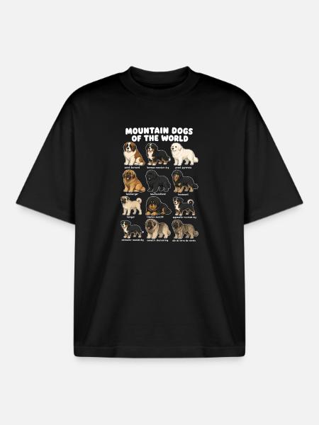 Berghunderassen süße Welpen Hunde - Boxy Heavyweight Unisex Organic T-Shirt von Stanley/Stella - Schwarz