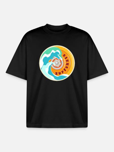 Surfskate Lover - T-shirt unisexe boxy épais biologique Stanley/Stella - noir