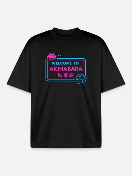 Welcome to Akihabara - T-shirt unisexe boxy épais biologique Stanley/Stella - noir
