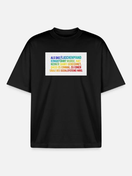Flaschenpfand als Säule des Systems - Boxy Heavyweight Unisex Organic T-Shirt von Stanley/Stella - Schwarz