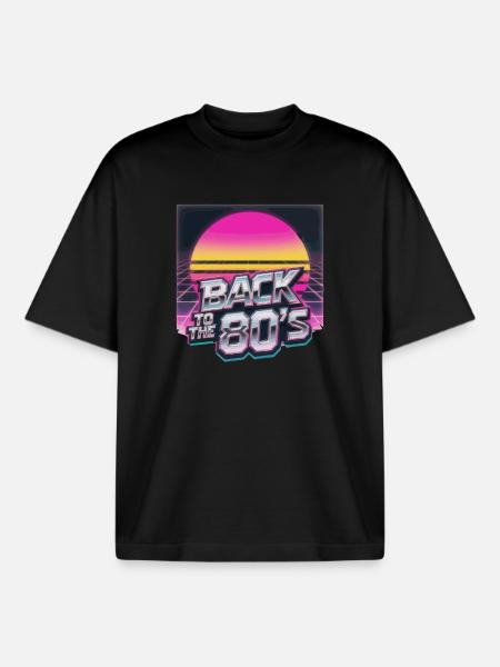 Rückkehr der 80er NeonSonne - Boxy Heavyweight Unisex Organic T-Shirt von Stanley/Stella - Schwarz