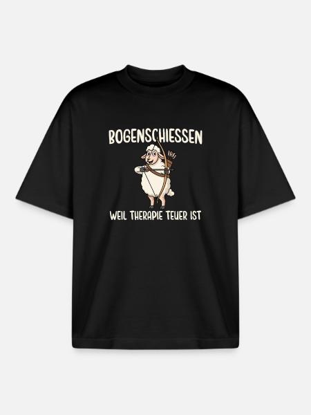 Bogenschießen Weil Therapie Teuer Ist - Boxy Heavyweight Unisex Organic T-Shirt von Stanley/Stella - Schwarz