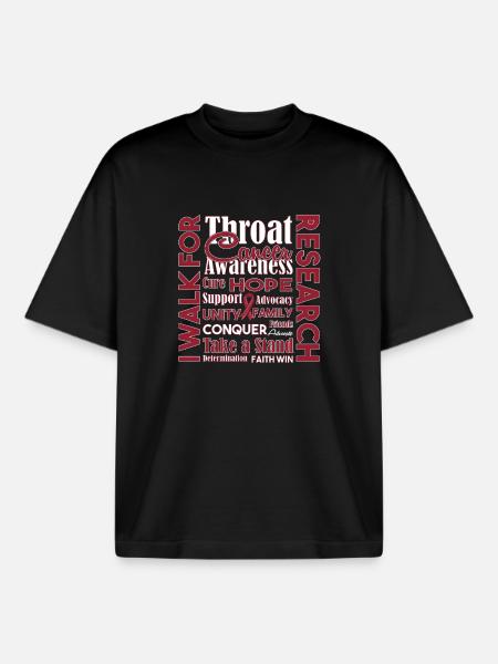 throat cancer - Boxy Heavyweight Unisex Organic T-Shirt by Stanley/Stella - black