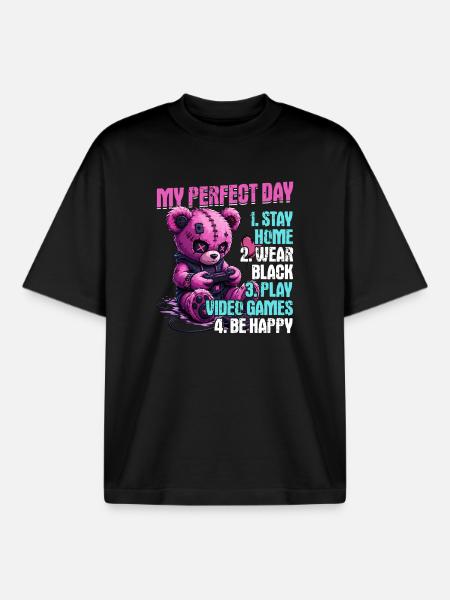 Pastel Goth Soft Goth Gaming Gamer - T-shirt unisexe boxy épais biologique Stanley/Stella - noir