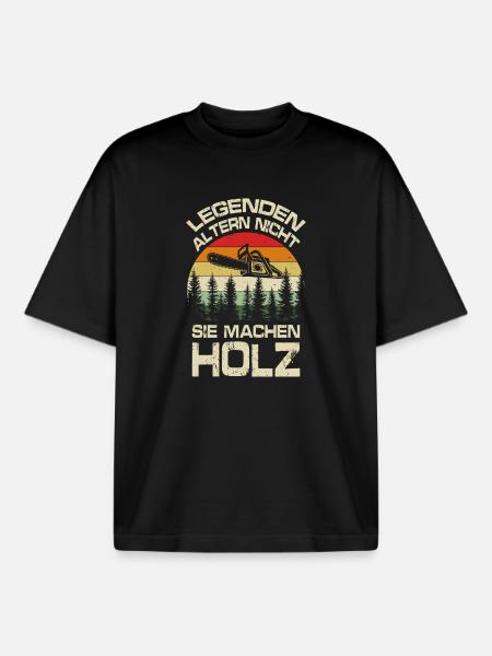 Legenden machen Holz - Boxy Heavyweight Unisex Organic T-Shirt von Stanley/Stella - Schwarz