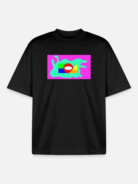 Geometrische Farbblock Collage Neon - Boxy Heavyweight Unisex Organic T-Shirt von Stanley/Stella - Schwarz