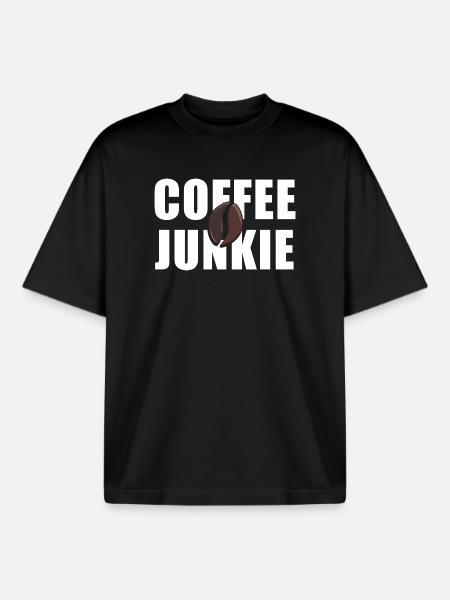 Coffee Junkie: Caffeine Love - Boxy Heavyweight Unisex Organic T-Shirt by Stanley/Stella - black