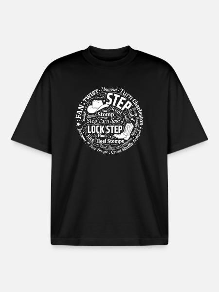 Line Dance Fan - Boxy Heavyweight Unisex Organic T-Shirt by Stanley/Stella - black
