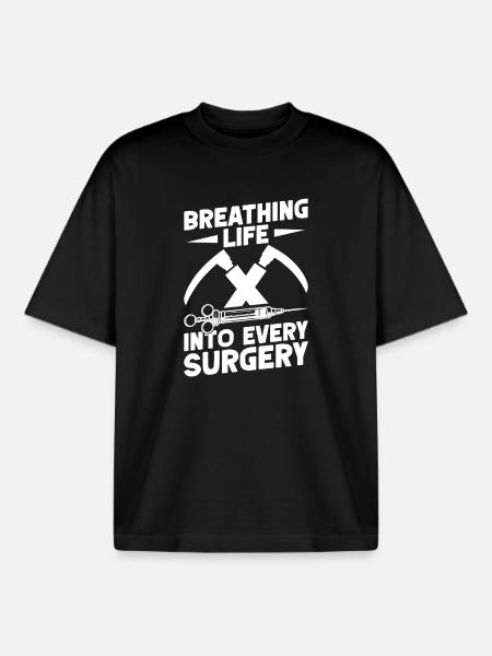 Anesthesiologist Breathing Life Specialist - Boxy Heavyweight Unisex Organic T-Shirt by Stanley/Stella - black