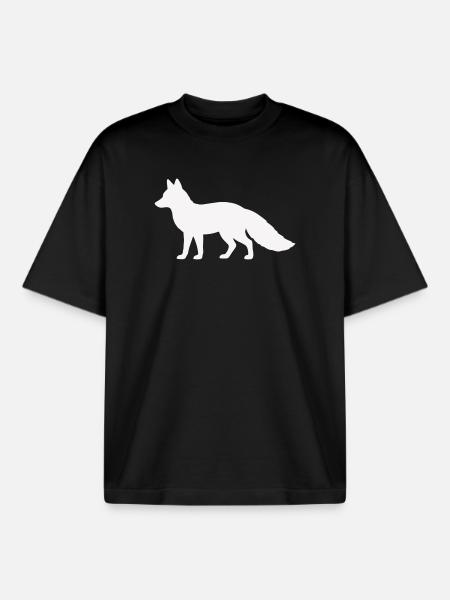 fuchs_silhouette_tier- - Boxy Heavyweight Unisex Organic T-Shirt by Stanley/Stella - black
