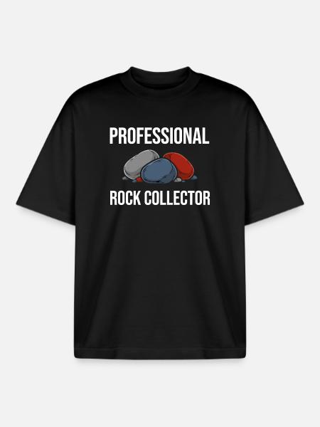 Professional Stones Collector Gift Geology - Boxy Heavyweight Unisex Organic T-Shirt by Stanley/Stella - black