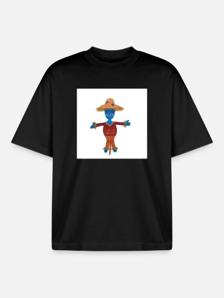 Susi Scarecrow Child Motif - Boxy Heavyweight Unisex Organic T-Shirt by Stanley/Stella - black