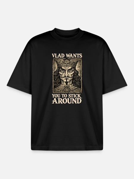 Vlad King Gothic Portrait - Boxy Heavyweight Unisex Organic T-Shirt by Stanley/Stella - black