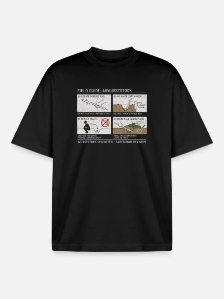 Field Guide: Wilderness Waste Sanitation - Boxy Heavyweight Unisex Organic T-Shirt by Stanley/Stella - black