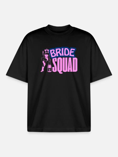 Bride Squad Party Vibe - Boxy Heavyweight Unisex Organic T-Shirt by Stanley/Stella - black
