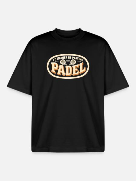 Padel Tennis Retro Spruch Geschenk - Boxy Heavyweight Unisex Organic T-Shirt von Stanley/Stella - Schwarz