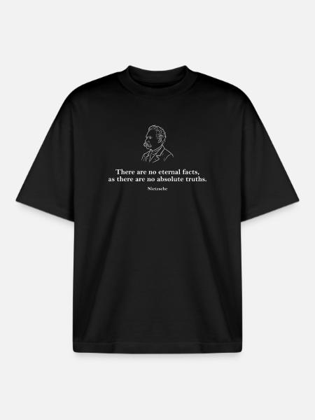 Nietzsche-Zitat: Keine ewigen Fakten - Boxy Heavyweight Unisex Organic T-Shirt von Stanley/Stella - Schwarz