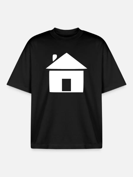 House Minimal Builder Gift - Boxy Heavyweight Unisex Organic T-Shirt by Stanley/Stella - black
