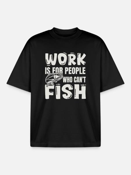 Angelhumor – Geschenk eines Fischerkollegen - Boxy Heavyweight Unisex Organic T-Shirt von Stanley/Stella - Schwarz