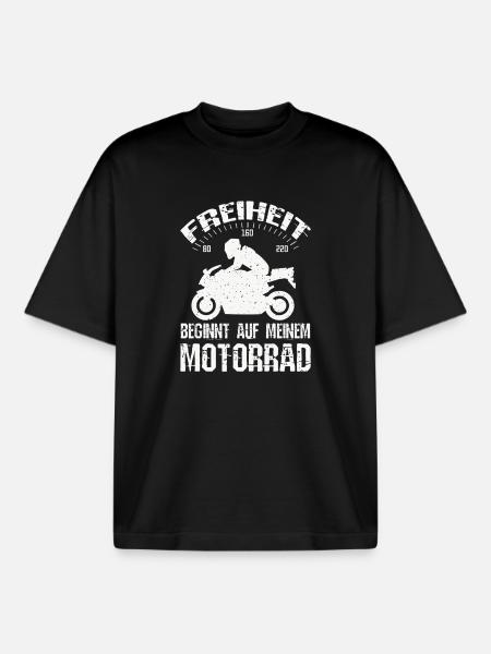 Freiheit Motorrad - Boxy Heavyweight Unisex Organic T-Shirt von Stanley/Stella - Schwarz