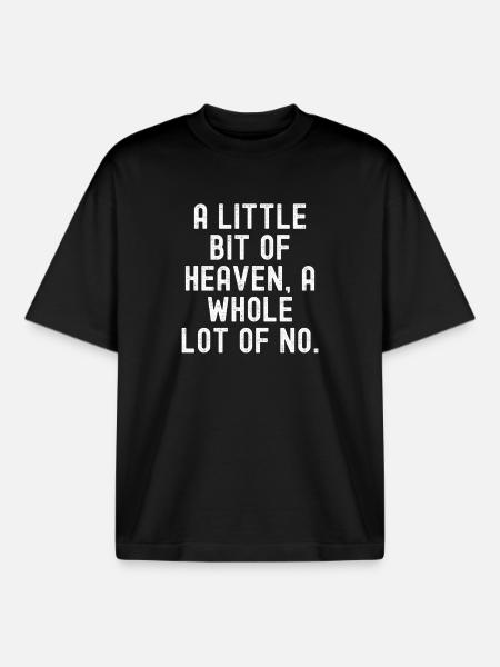 Heavenly No: Bold Quote - Boxy Heavyweight Unisex Organic T-Shirt by Stanley/Stella - black