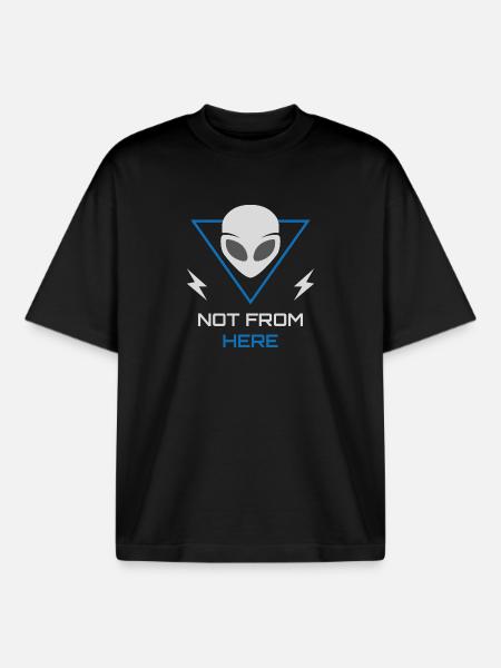 Alien UFO Sci-Fi Outsider - Boxy Heavyweight Unisex Organic T-Shirt von Stanley/Stella - Schwarz