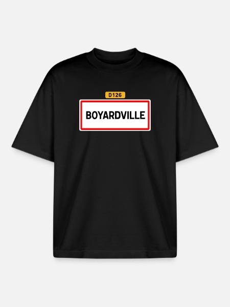Boyardville D126 - T-shirt unisexe boxy épais biologique Stanley/Stella - noir