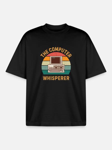 Computer Whisperer lustiges IT-Tech-Geschenk - Boxy Heavyweight Unisex Organic T-Shirt von Stanley/Stella - Schwarz