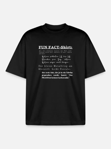 Fun Fact Shirt Geschenkidee lustig - Boxy Heavyweight Unisex Organic T-Shirt von Stanley/Stella - Schwarz