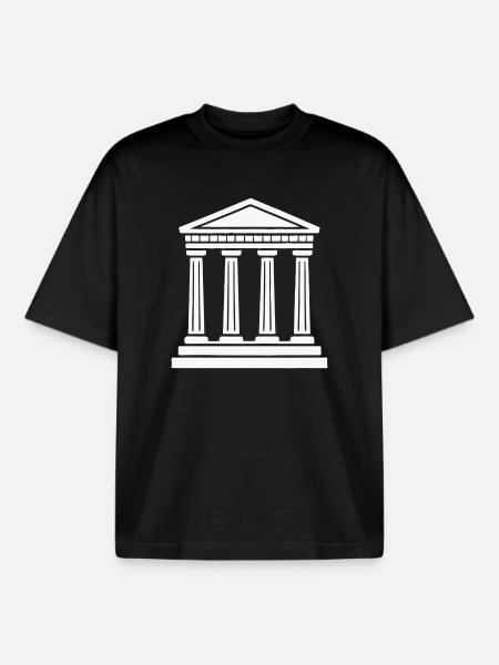 Classic Temple Pillars Silhouette - Boxy Heavyweight Unisex Organic T-Shirt by Stanley/Stella - black