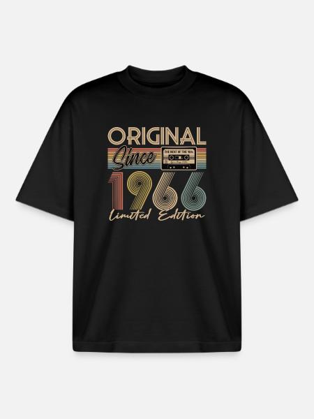 60e anniversaire, 60 ans - T-shirt unisexe boxy épais biologique Stanley/Stella - noir