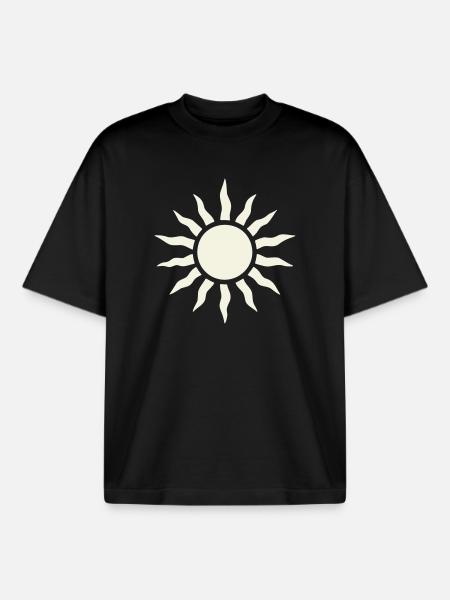 Sun with ray frame - Boxy Heavyweight Unisex Organic T-Shirt by Stanley/Stella - black