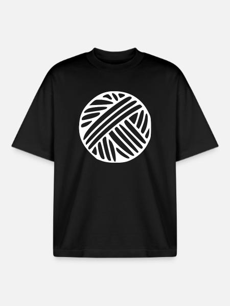 Yarn Ball Wool Gift - Boxy Heavyweight Unisex Organic T-Shirt by Stanley/Stella - black