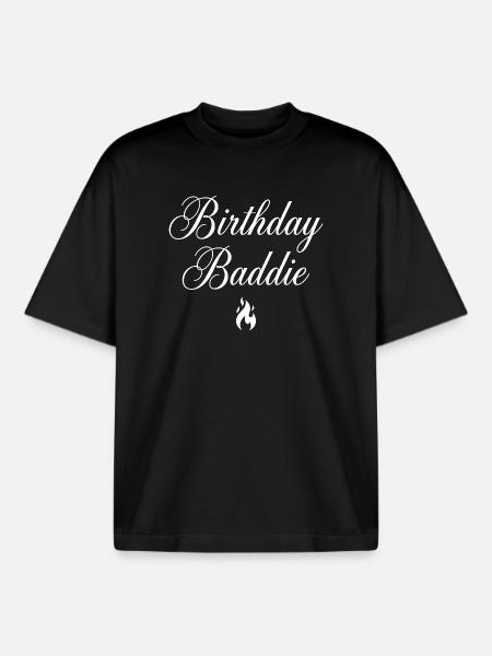 Birthday Baddie - Boxy Heavyweight Unisex Organic T-Shirt by Stanley/Stella - black