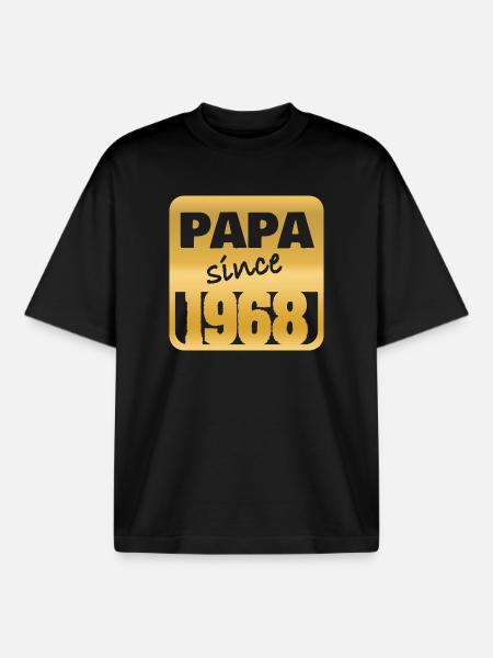 Papa 1968 - Boxy Heavyweight Unisex Organic T-Shirt by Stanley/Stella - black