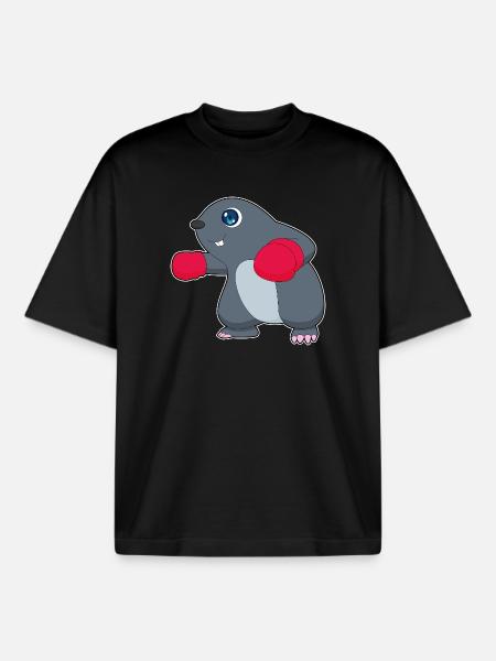 Mole Boxer Boxing Gloves Boxing - Boxy Heavyweight Unisex Organic T-Shirt by Stanley/Stella - black