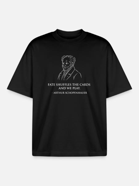 Arthur Schopenhauer Porträt - Boxy Heavyweight Unisex Organic T-Shirt von Stanley/Stella - Schwarz