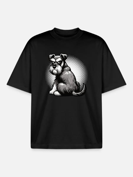 Schnauzer Giant Schnauzer Schnauzer Owner - Boxy Heavyweight Unisex Organic T-Shirt by Stanley/Stella - black