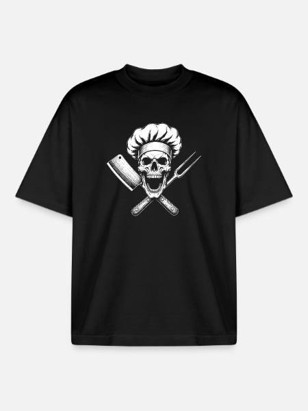 Kochskull - Boxy Heavyweight Unisex Organic T-Shirt von Stanley/Stella - Schwarz