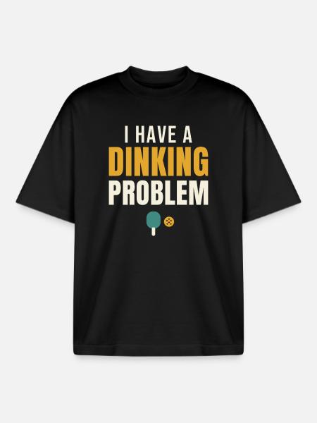 I Have A Dinking Problem Pickleball - Boxy Heavyweight Unisex Organic T-Shirt by Stanley/Stella - black