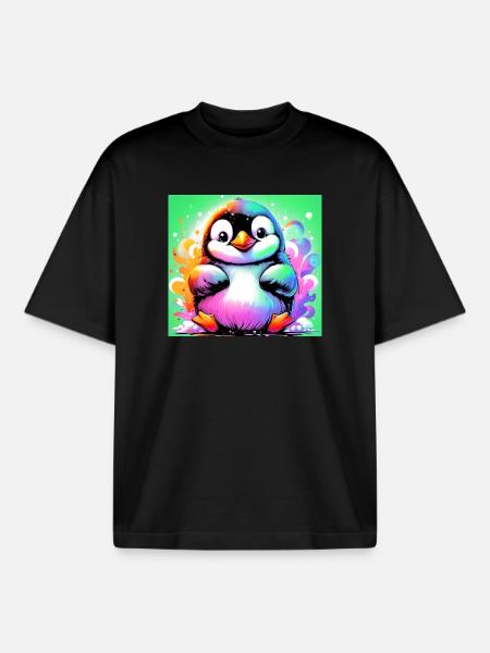 penguin - Boxy Heavyweight Unisex Organic T-Shirt by Stanley/Stella - black